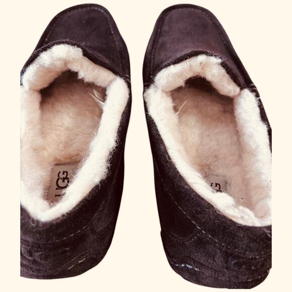 Worn Once UGG Slippers Ascot Brown Suede Shearling Moccasin Slip On Men’s Size 9 main image 4